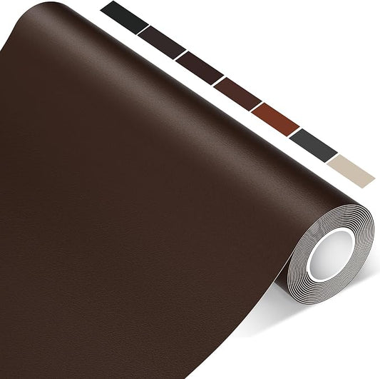 Leather Repair Patch Tape, 17x60 inch Large Self Adhesive Leather Repair,Vinyl Repair Patch Kit for Couches, Car Seats, Chairs, Furniture 17X60 inch,Coffee