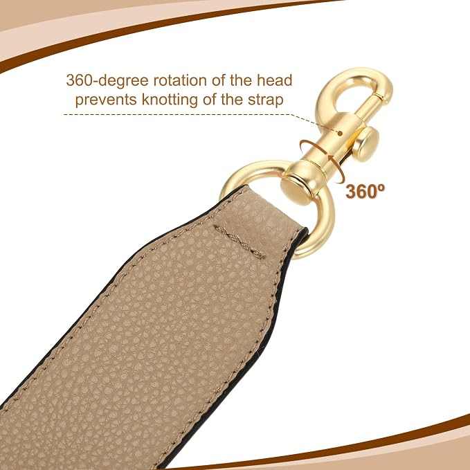 uxcell 22.83 Inch PU Leather Short Bag Strap with Clasp, Purse Handles Handbags Replacement Straps for Clutch Bag Crossbody Underarm Bags, Tawny, Light Gold Buckle