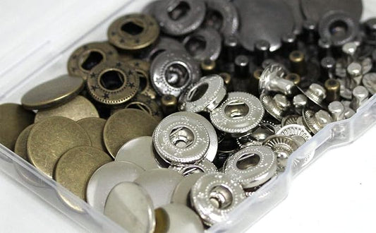 BetterJonny 24 Sets Heavy Duty Leather Snap Fasteners Kit, 17mm Metal Snap Buttons Press Studs Leather Rivets Snaps with 4 Setter Tools for Clothes Bracelet Jackets Jeans, 4 Color