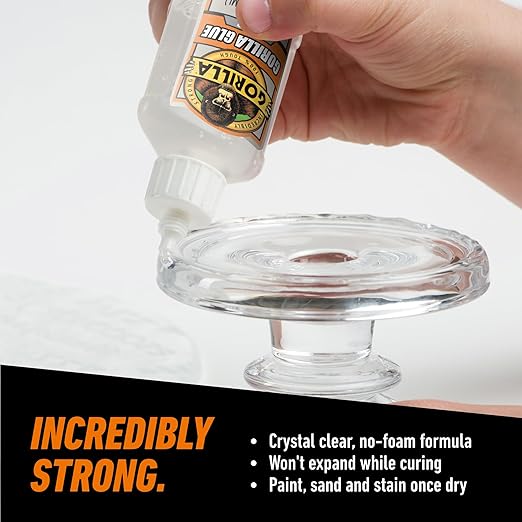 Gorilla Clear Glue, 1.75 Ounce Bottle (Pack of 2) - Crystal Clear, All Purpose, and Water Resistant