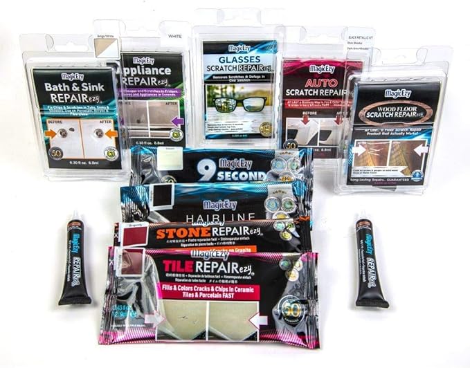 MagicEzy Fiberglass RepairEzy (Blue) - Fiberglass Repair Kit in a Tube - Fix Wide Cracks, Chips and Holes - Fiberglass Showers, Hot Tubs, Canoes, Boats, Jet Skis - Ultra Strong
