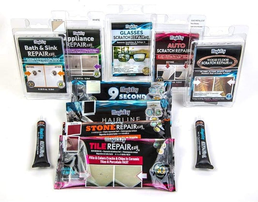 MagicEzy Fiberglass RepairEzy (Blue) - Fiberglass Repair Kit in a Tube - Fix Wide Cracks, Chips and Holes - Fiberglass Showers, Hot Tubs, Canoes, Boats, Jet Skis - Ultra Strong