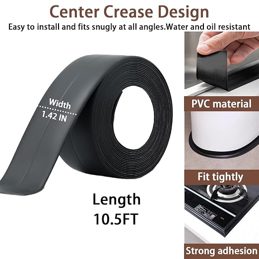 Caulk Tape Waterproof Self Adhesive - Toilet Sealer for Base, Traditional Caulking Replacement for Bathroom, Bathtub, Floor Wall Edge Protector