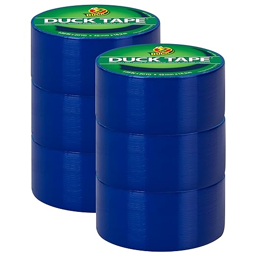 Duck Brand Color Duct Tape, 6-Roll, Blue (1304959_C)