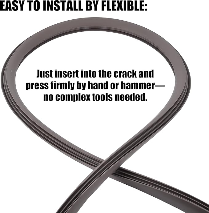 Flexible EPDM Rubber Strip (50 ft Long x 1/2 inch Wide) - Concrete Crack Repair & Replacement, Weather & Aging Resistant Expansion Joint Filler for Driveways, Sidewalks