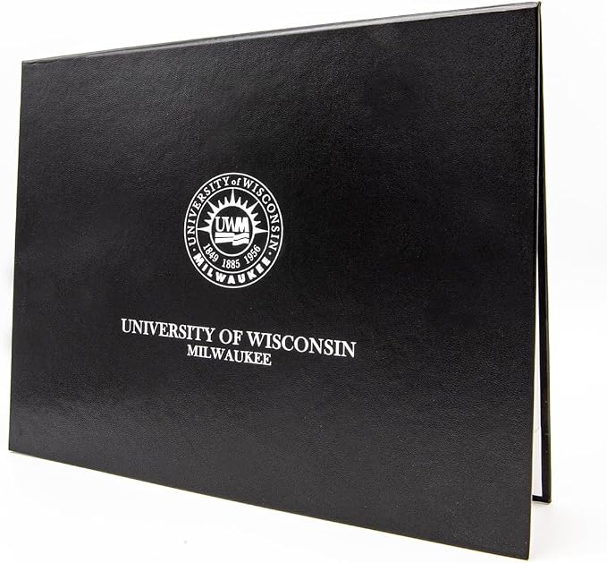 Black Faux Leather Document Cover A4 (8.3x11.7 UK) Size | Tent-Style Opening, Non-Padded with Custom Metallic Foil Printing | Professional Presentation for Awards, Diplomas and Certificates