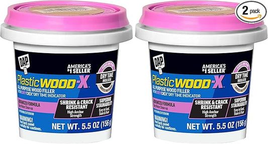 DAP Plastic Wood-X with DryDex Wood Filler, Natural (7079800540), 5.5 Oz (Pack of 2)