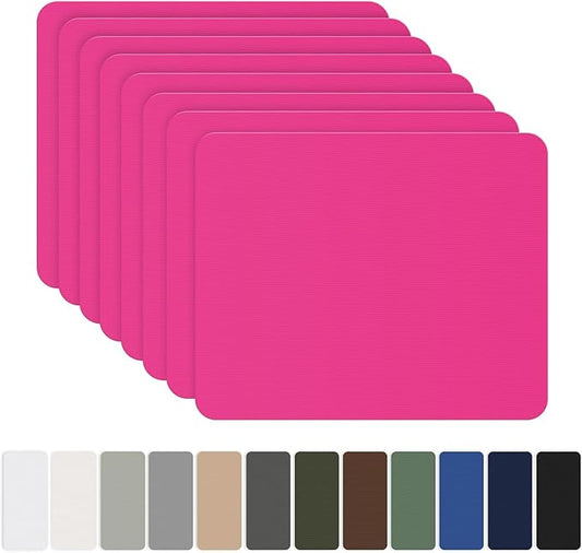 OAZ 8 Pieces 7.87 x 5.9 inch Nylon Repair Patches Nylon Fabric Patch Self-Adhesive Fabric Repair Tape Waterproof Lightweight Outdoor Gear Patch Kit for Down Jacket Clothing Tent Bag (Dark Pink)