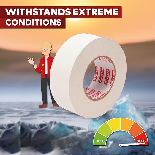 XFasten Super Strong Duct Tape, White, 2" x 50 Yards Waterproof Duct Tape for Outdoor, Indoor, School and Industrial Use
