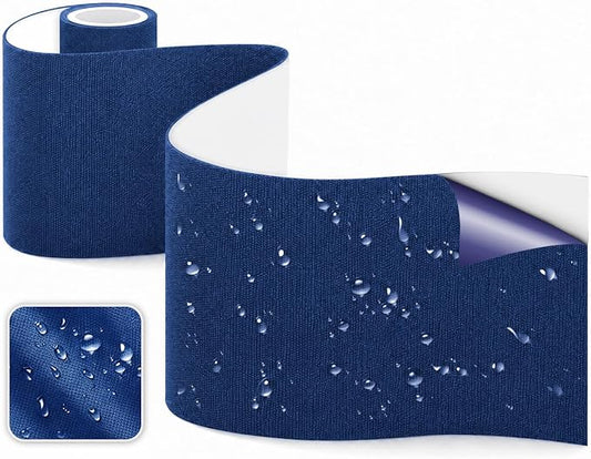 Canvas Repair Tape, Heavy Duty Waterproof Self-Adhesive Fabric Repair Patch for Tent, Sofa, Boat Covers, Chairs, Awning & Camping Outdoor Gear, 3.9"x63", RoyalBlue