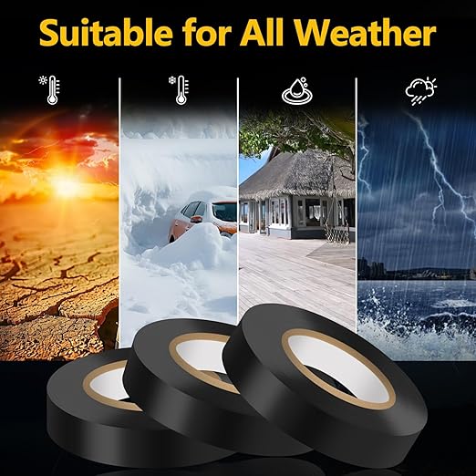 Eliamo 40 Pack Black Electrical Tape, 0.75 inch Wide x 66FT Long, Waterproof, Flame Retardant, High Temp Insulating Tape for Home, Industrial & DIY Repairs