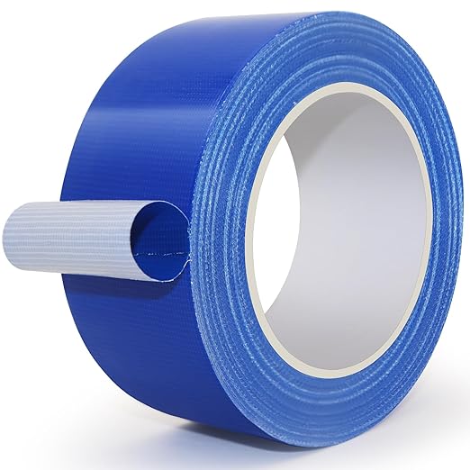 Blue Duct Tape, 2 Inches x 32 Yards, Heavy Duty Waterproof, Strong, Durable, Easy-Tear by Hand, Residue-Free for Home Repairs, Industrial, Fixed Carpet Edge, DIY Projects
