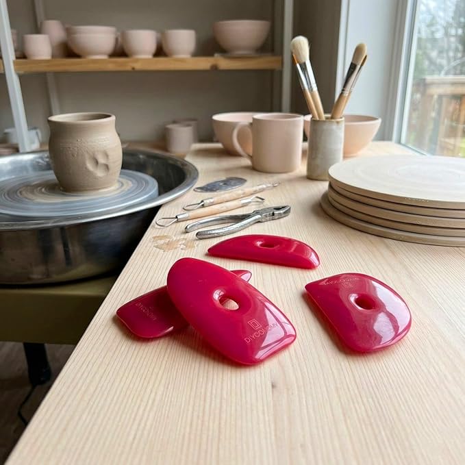 DIYOOHOMY Pottery Ribs for Pottery Tools and Clay Tools, Soft Silicone Ceramic Supplies Kit for Shapes Sculpting,Mud,Trimming,Throwing (6)