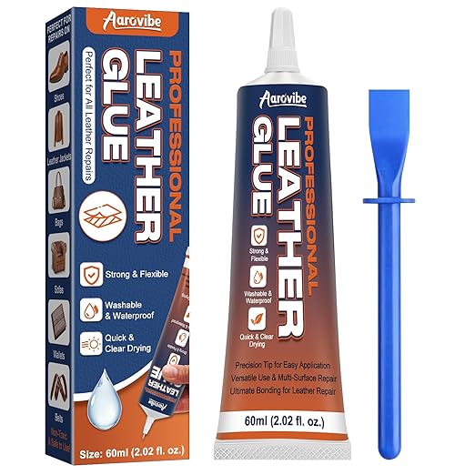 Leather Glue, 60ml Strong & Flexible Leather Adhesive-Waterproof | Quick-Dry & Clear Repair Glue for Shoes, Jackets, Handbags, Sofas, Car Seats & More – Long-Lasting Bond for Durable Fixes