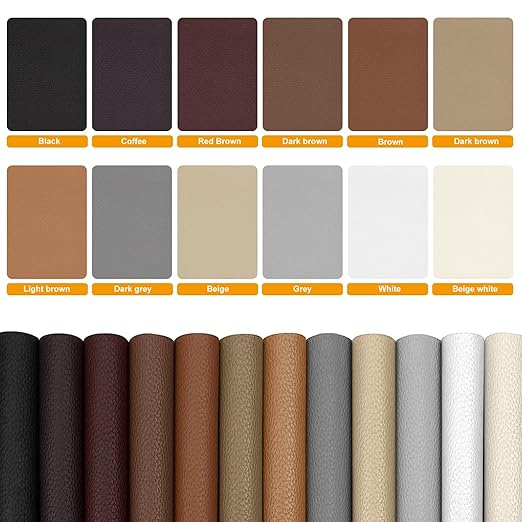 Cahomo Self-Adhesive Leather Repair Patches Tape for Couches - 8x11 inch, Vinyl & Leather Repair Kit for Furniture, Car Seats, Handbags, Jackets - Beige