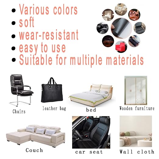 Leather Sofa Repair Self Adhesive Tape Patch Wear Resistant Waterproof Strong Adhesive, Car Seat Furniture High, Low Temperature Resistant (5.9 x 9.8 inch/2pcs, Ivory)
