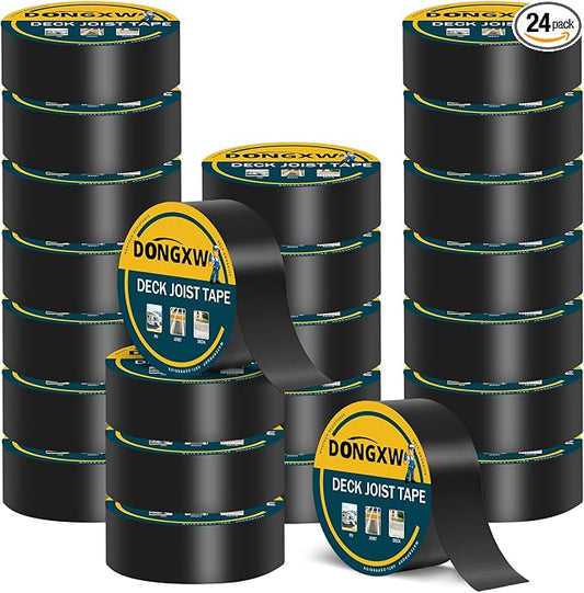 Dongxw 24 Packs Deck Joist Tape, 2" x 50' Waterproof Butyl Joist Tape for Decking 2inch, Flashing Tape Self-Adhesive Joist Tapes for Decks Beams Extend Wood Deck Life