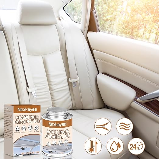 Headliner Glue for Cars, Upholstery Adhesive for Roof Liner Repair | Strong headliner glue for fabric, leather and roof liners. Heat resistant, flexible formula for durable car interior repairs