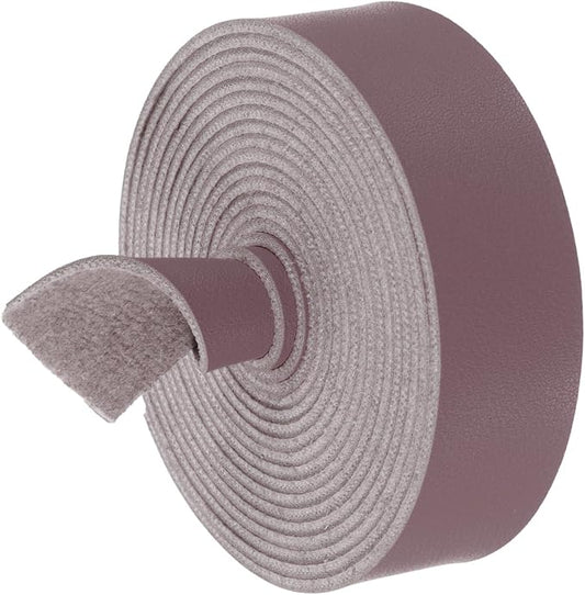 MECCANIXITY Faux Leather Strap, 1" Width x 98" Long Grained Leather Belt Strip Trim Roll for DIY Craft Projects, Pet Collars, Traction Ropes, Bag Straps, Hobby Workshop (Purple)