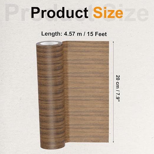 PATIKIL Wood Grain Tape 8" x 15 Ft, Self-Adhesive Wood Texture Repair Tape Realistic Wooden Effect Patch for Furniture Cabinets Floor Walls,Dark Brown Oak