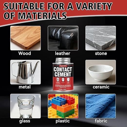 Bondtech Contact Cement Adhesive, Professional Neoprene Contact Adhesive, Strong Cement Glue Bonding for Woodworking, Leather, Repairs and Crafts (4.16 Ounce)