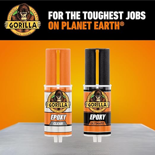 Gorilla 2 Part Epoxy, Clear Epoxy, 0.85 Ounce Syringe (Pack of 1) - 5 Minute Set, Incredibly Strong Bonding