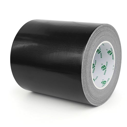 BOMEI PACK 9.05 Mil Black Heavy Duty Duct Tape Strong Adhesive, 6 in x 50 YD Duct Heavy Duty Waterproof All Weather Gray Duct Tape No Residue Sealing & Patching for Indoor&Outdoor Repair