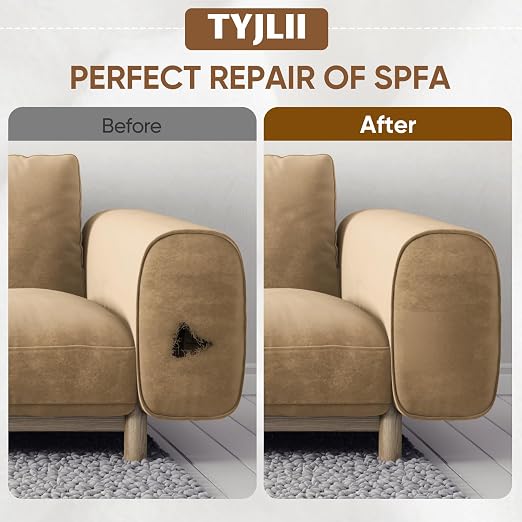 Suede Couch Patch Repair Fabric,6-Piece Self-Adhesive Microfiber Patches，Quick Fix Sofa Chair Car Seat,Furniture & Upholstery Repair Kit. (Pure White)