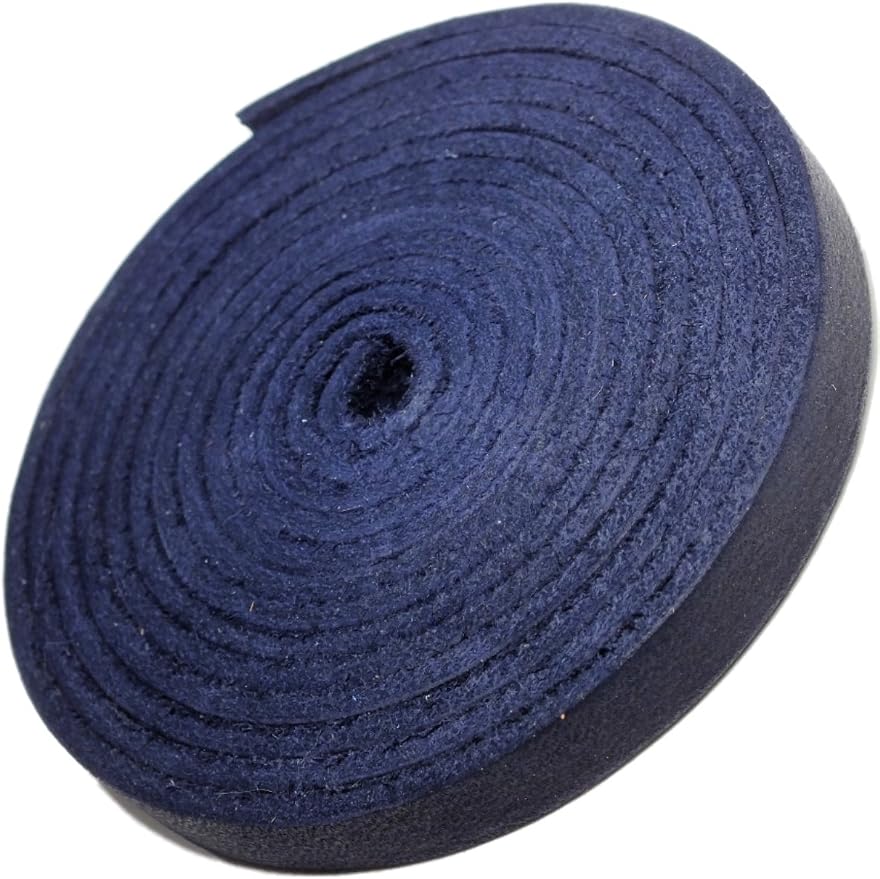 TOFL Genuine Leather Strap, Top Grain Cowhide Craft Strip – Dark Navy | 72" L x 3/8" W x 1/8" Thick | Suede Backing | Leather Craft Supplies | Easy to Cut & Stitch | DIY Projects & Repairs | 7–8 oz