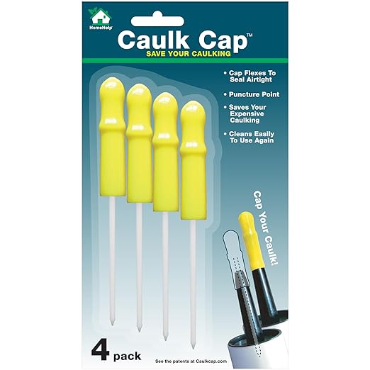 CCY Caulk Saver Series, Reusable Caulk Tube Sealers with Built-in Puncture Pin, 4 Pack