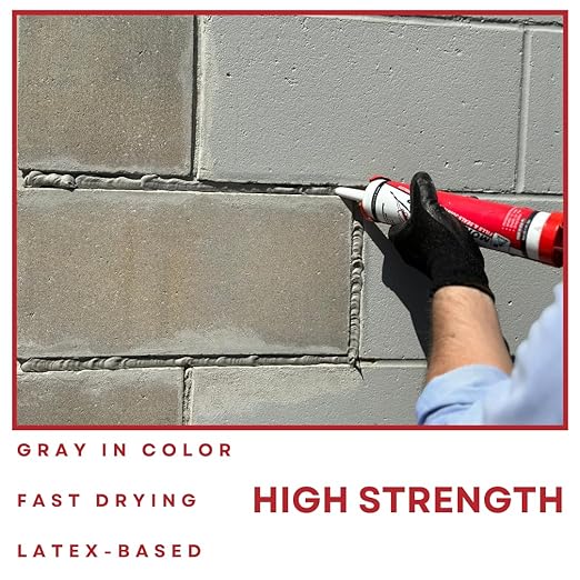 Akona Mortar Repair Tube for Tuckpointing, Sealing, and Repairing Stone, Brick, and Block Walls, Gray, Paintable, Fast Drying (10 Ounce, 1) (Pack of 3)