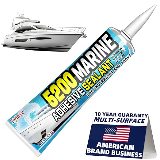 5200 Marine Sealant Adhesive Fast Cure - Permanent, Watertight Bonding and Sealing - UV Resistant, Above & Below Waterline- for Boats, Hulls, Decks & RVs,Pond Sealant 3oz (1Pack White)