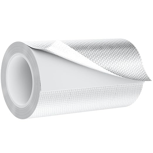Fiberglass Aluminum Foil Tape 6 Inch x 66 Feet (5.9mil) – Heavy Duty HVAC Metal Tape,High Temp Waterproof Insulation Adhesive for Ductwork, Furnace, Dryer Vent, AC, Pipe Sealing & Repair