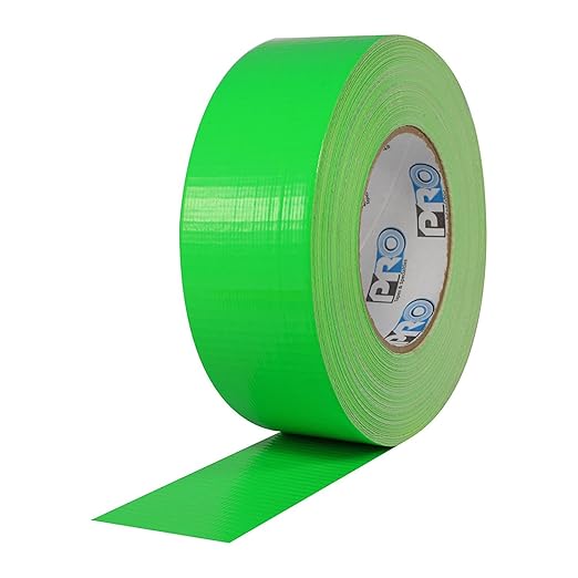 ProTapes Pro Duct 139 PE-Coated Cloth Fluorescent Specialty Grade Duct Tape, 60 yds Length x 2" Width, Fluorescent Green (Pack of 1)
