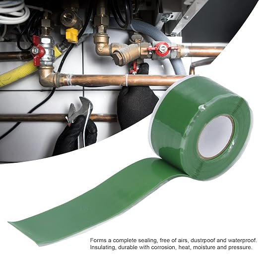 Self Fusing Waterproof Silicone Adhesive Tape for Waterproof Repair of Water Pipe Repair (Green)
