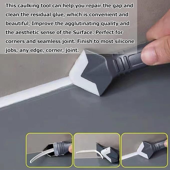 Rotatable Caulk Gun, Caulking Tool Kit and Caulk Remover,Sealant Finishing Tool Grout Scraper,Great Silicone Gun Tools for 10oz Caulk tubes, 8:1 Thrust Ratio