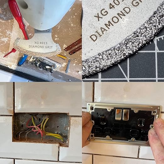 XXGO 4 Pcs Diamond Multi Tool Grout Remover Blades for 1/8" Grout Removal XG4001S