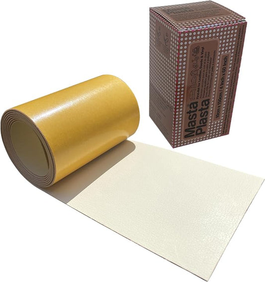 MASTAPLASTA Original Leather Repair Tape - Ivory 60" x 4" (150x10 cm). Upholstery-Quality. Quick and Easy Leather Repair Patch Self Adhesive for Couch, Leather Patches for Car Seats