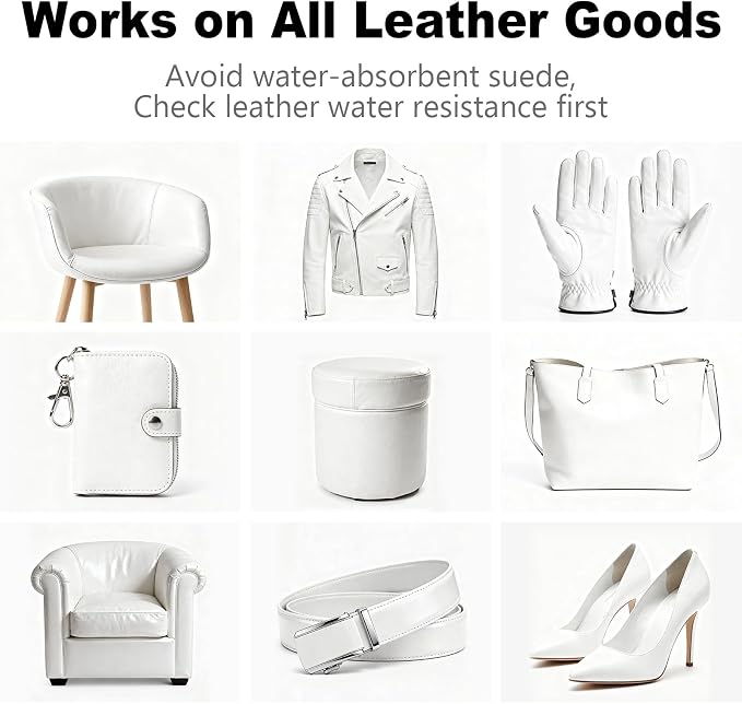 White Leather Repair Kit, White Leather Recoloring Balm, Leather Dye - Restore & Renew Scratch, Faded and Aged Leather & Vinyl Couches, Boots, Car Seats or Leather Furniture…