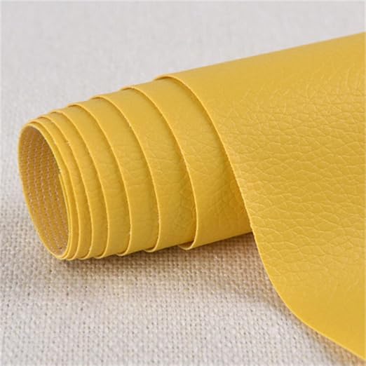 Leather Repair Patch for Couches 100 x 137 cm 1 Roll Large Self-Adhesive refinisher cuttable reupholster Tape Patches kit for Couch Car Seats Furniture Sofa Vinyl Chairs Shoes Fabric FixYellow 3