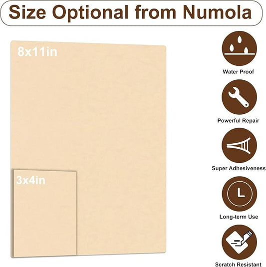 Numola Leather Repair Patch 8×11 inch Self-Adhesive Leather Repair Tape, Scratch/Holes Vinyl Repair Kit for Couch, Car Seat, Sofas, DIY Furniture Upholstery, Chair, Jackets, First-aid (Beige)