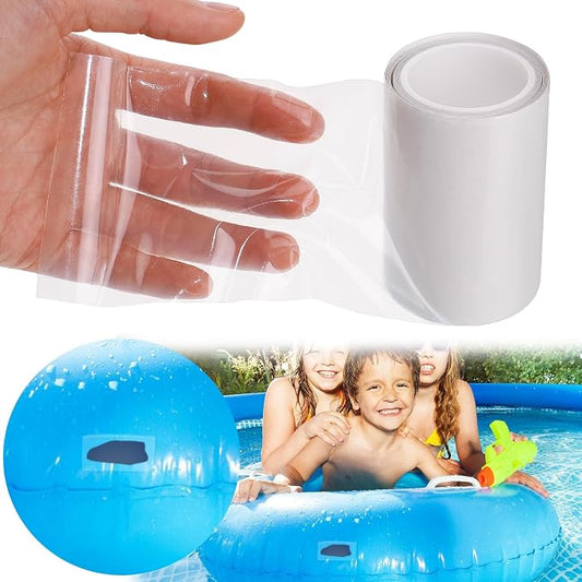 7ft x 3.2in Inflatable Patch Repair Kit, Strong Adhesive & Cuttable Waterproof TPU Pool Patch Repair Kit for Swimming Pool, Air Mattress, Bounce House, Swimming Ring, Inflatable Toys, Tent