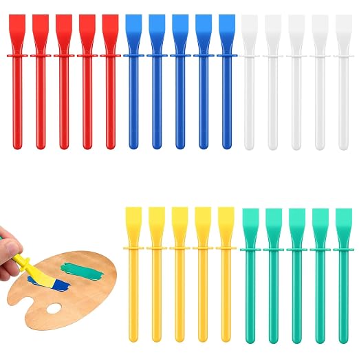30PCS Glue Spreader Tool, Colored Plastic Glue Sticks Glues Brush Applicators Smear Sticks Easy Clean Glues Brushes Spreaders for DIY Art Leather Craft Woodworking Projects