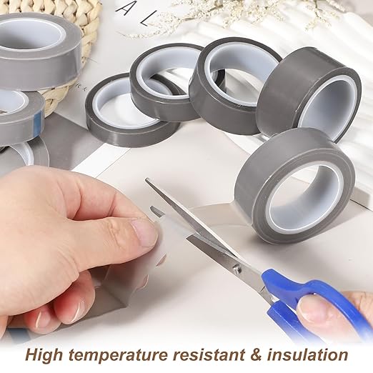 PATIKIL 0.4" x 33ft Heat Resistant Tape, High Temperature Tape PTFE Adhesive High Heat Tape Waterproof Smooth Surface for Vacuum Sealer Machine Insulation Protection, 0.1mm Thick, 2PCS