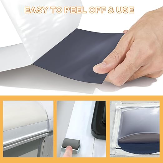Rv Roof Tape White 6 Inch X 50 Feet, Waterproof Repair Sealant Tape UV-Resistant & Weatherproof Rv Awning Repair Tape for Window, Vent, Boat Sealing, Truck Camper Roof Patch kit Metal Roof Sealant