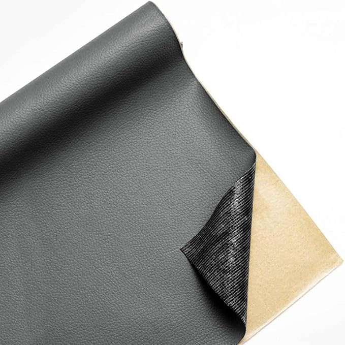 Gray Leather Repair Patch,19.7 × 54 inch Self Adhesive Leather Repair Tape,DIY Large Vinyl PU Patches for Furniture,Couch,Sofa,Car Seats,Office