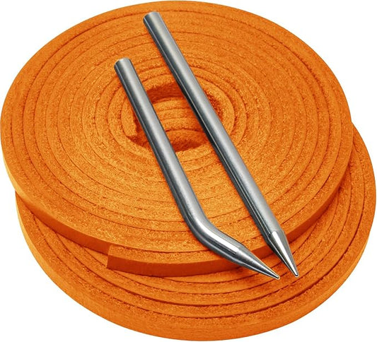 Baseball Glove Lace, Mitt Lace Repair Kit Softball 2 Leather Laces and 2 Lacing Needles for Catcher's Glove