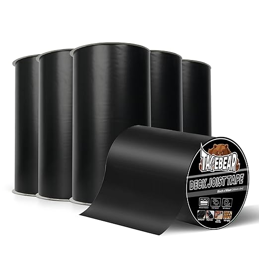 TAPEBEAR Joist Tape for Decking 8inch x16feet, Joist Tape Butyl Sealant Tape Waterproof Weather Resistant Flashing Tape Anti-Corrosion for RV Roof, Wood Decks Beams Rim, 6Rolls