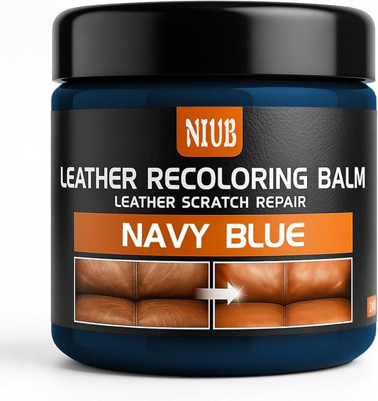 Leather Recoloring Balm Leather Color Restorer Scratch Repair Leather Paint for Furniture Couches Leather Dye and Scratched Leather, Navy Blue