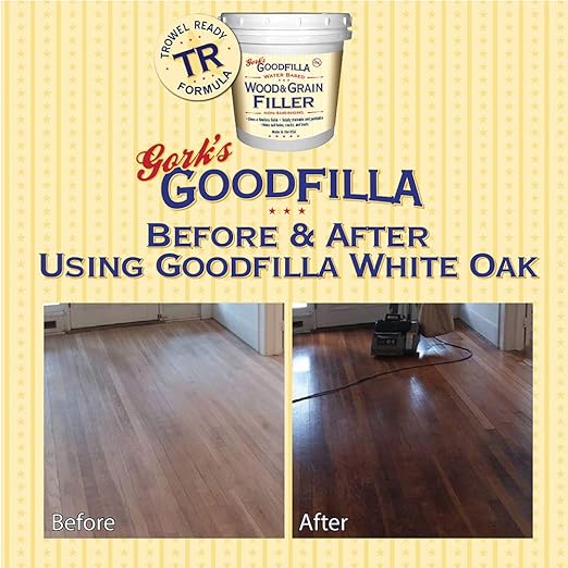Water-Based Wood & Grain Filler (Trowel Ready) - Ebony - 1 Gallon By Goodfilla | Replace Every Filler & Putty | Repairs, Finishes & Patches | Paintable, Stainable, Sandable & Quick Drying
